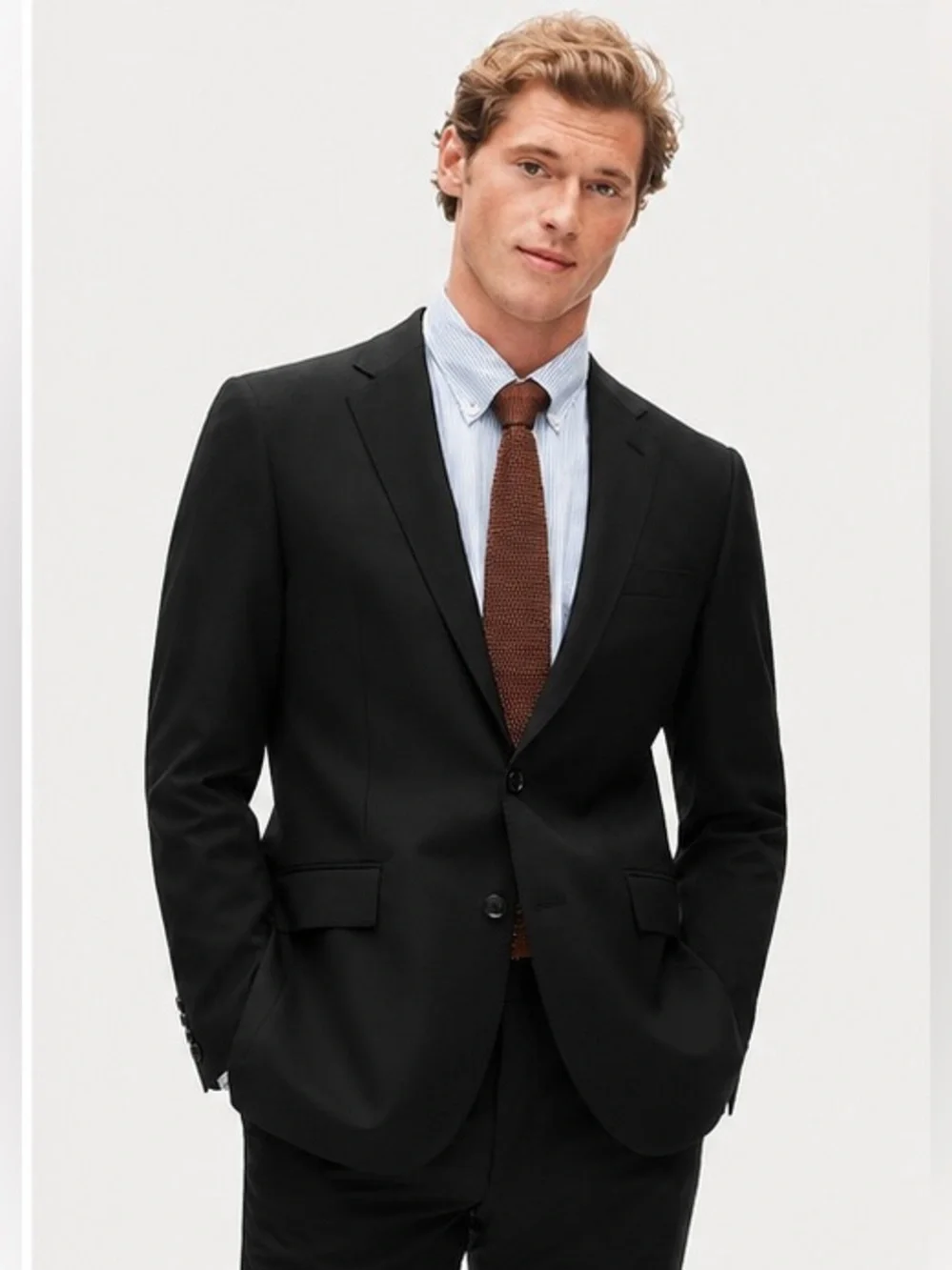 NEW! J. Crew Ludlow Slim-fit suit jacket in Italian wool Size 40R Black NEW $450